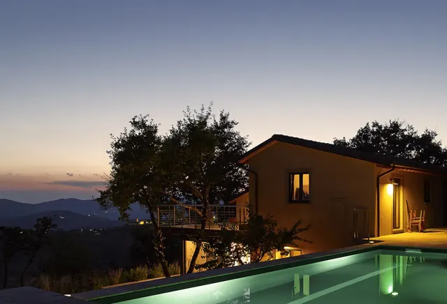 Villa G evening pool